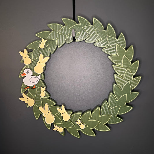 Large Wreath Yellow Bunnies with White Duck Bundle