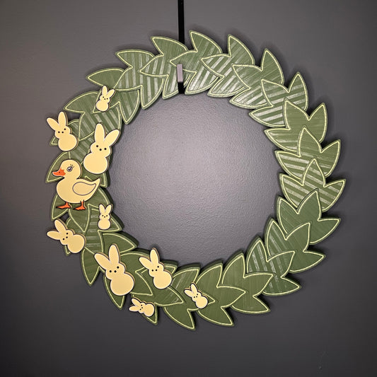 Large Wreath Yellow Bunnies with Yellow Duck Bundle