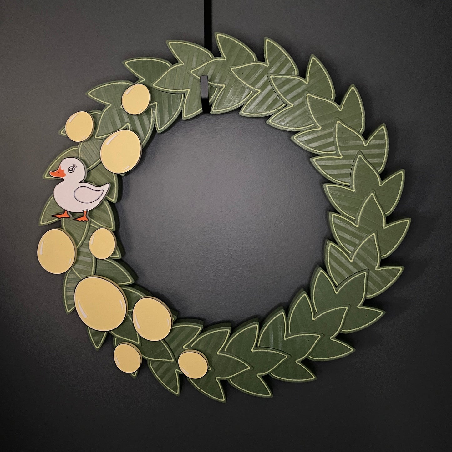 Large Wreath Yellow Easter Eggs White Duck Bundle