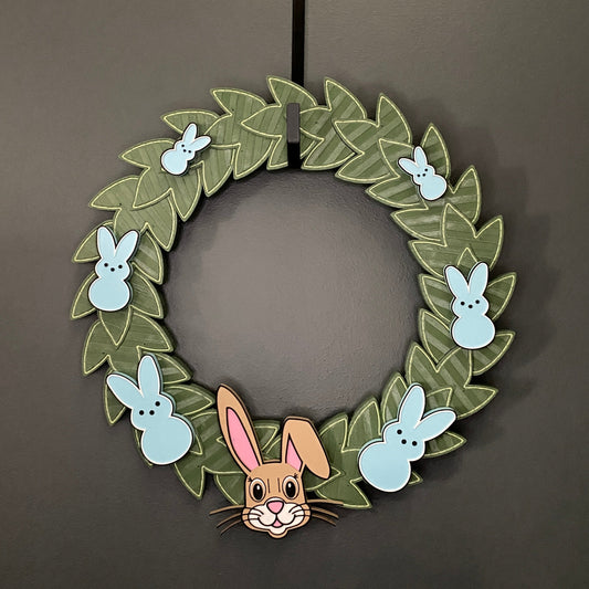 Medium Wreath Blue Bunnies And Easter Bunny Bundle