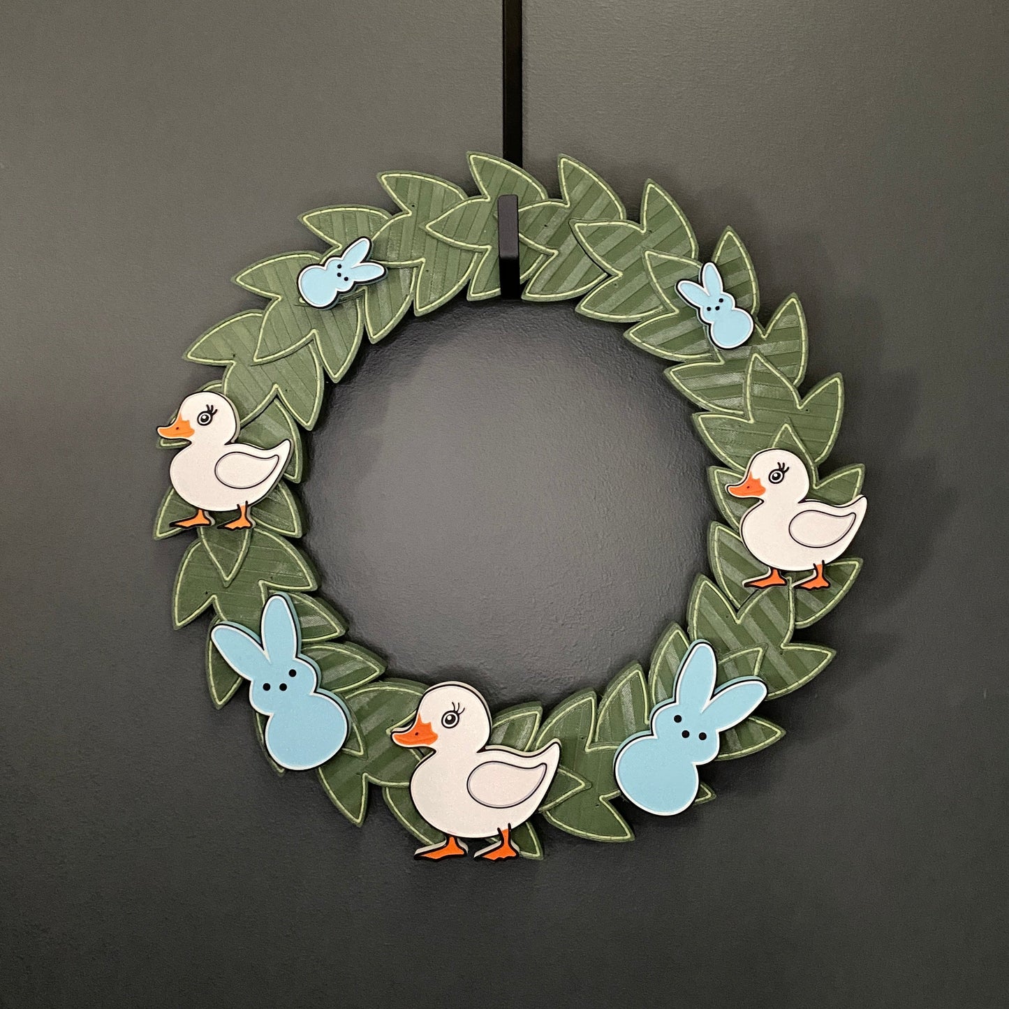 Medium Wreath Blue Bunnies And White Ducks Bundle