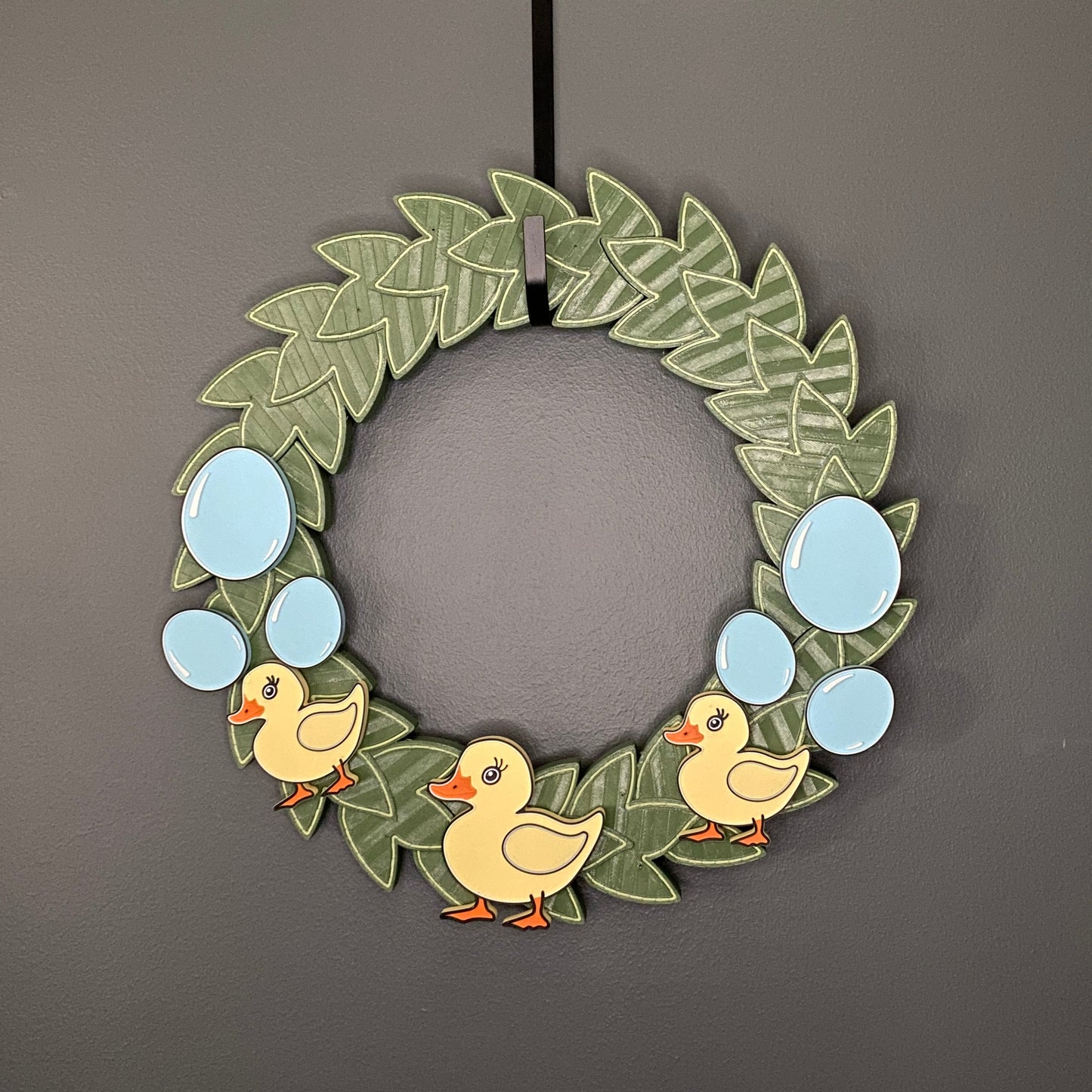 Medium Wreath Blue Easter Eggs And Yellow Ducks Bundle