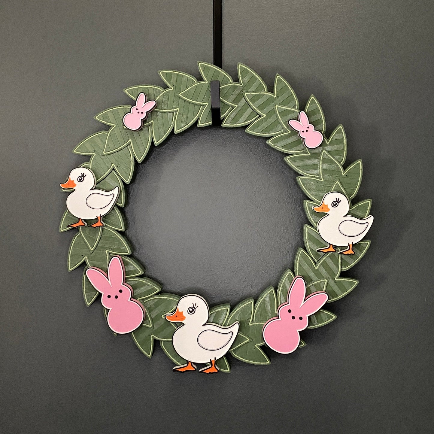 Medium Wreath Pink Bunnies And White Ducks Bundle