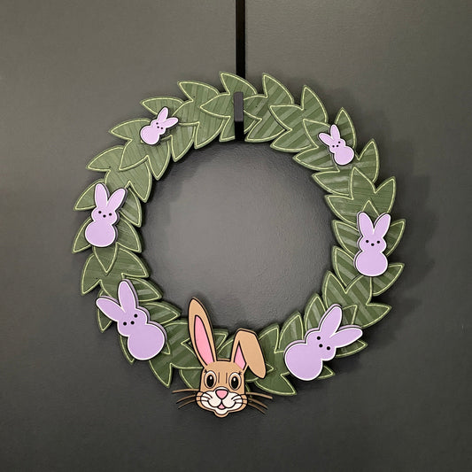 Medium Wreath Purple Bunnies And Easter Bunny Bundle