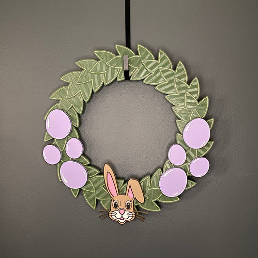 Medium Wreath Purple Easter Eggs and Easter Bunny Bundle