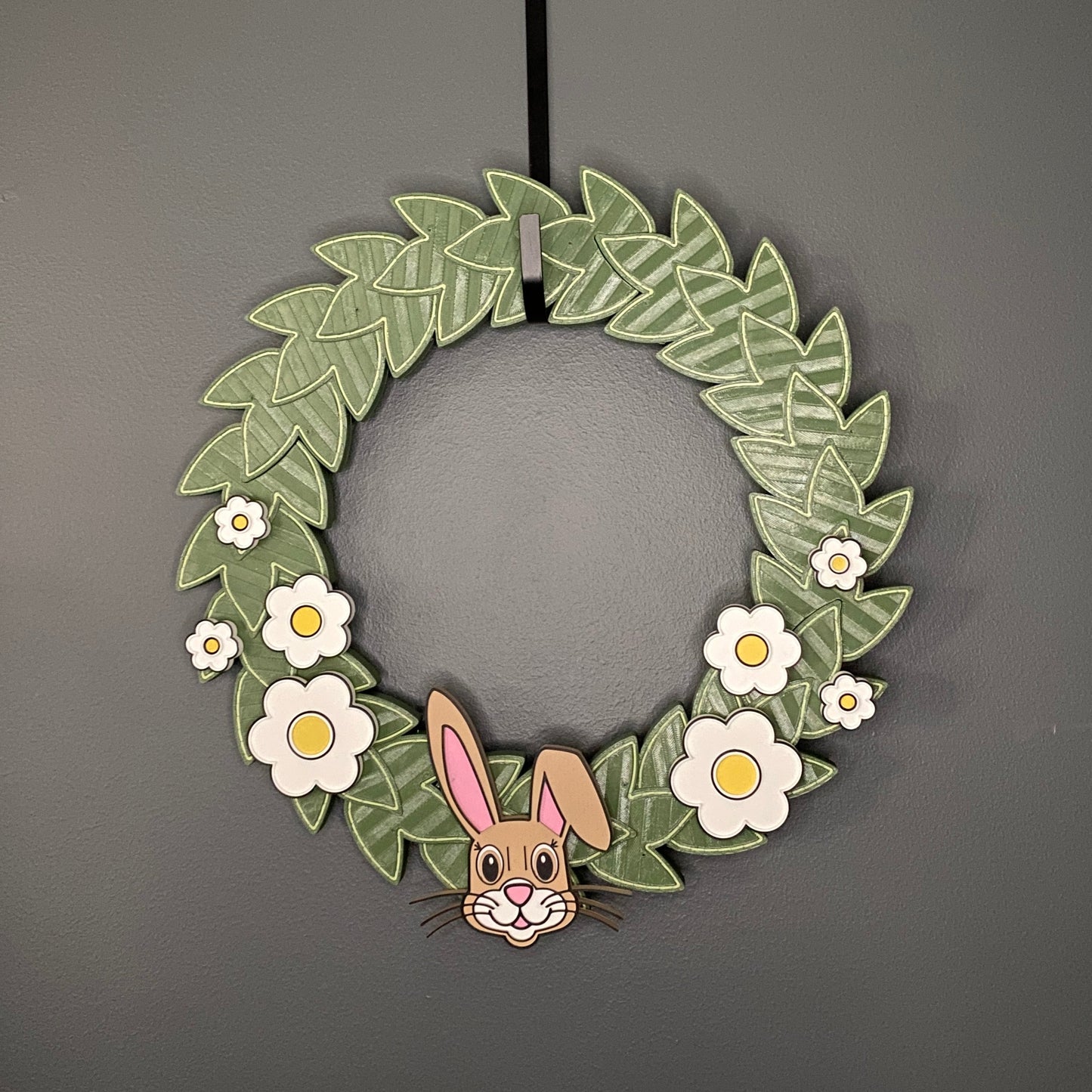 Medium Wreath White Flowers Easter Bunny Bundle