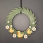 Medium Wreath White Flowers and Yellow Ducks Bundle