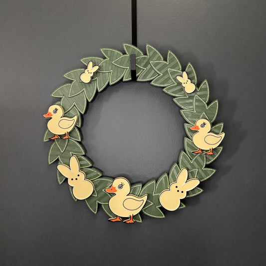 Medium Wreath Yellow Bunnies Yellow Ducks Bundle