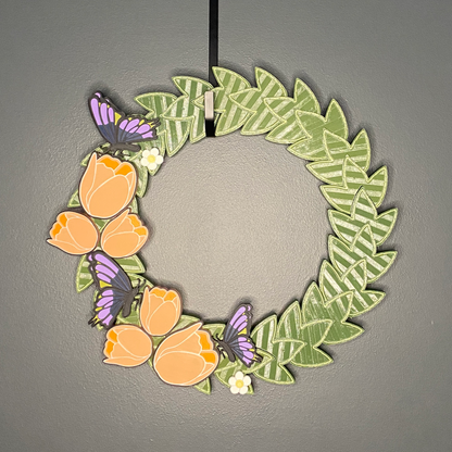 Tulip and Butterflies Bundles Medium Wreath Bundles
