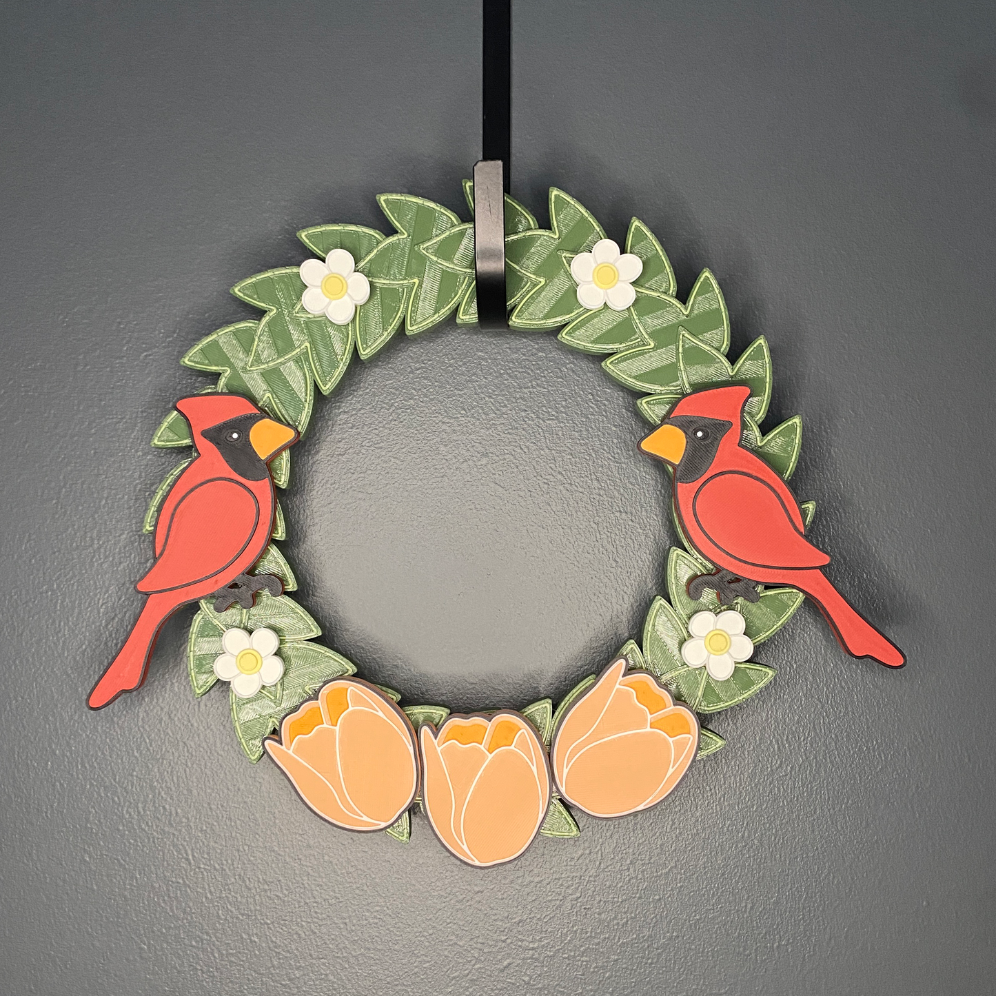 Tulips and Cardinals Small Wreath Bundles