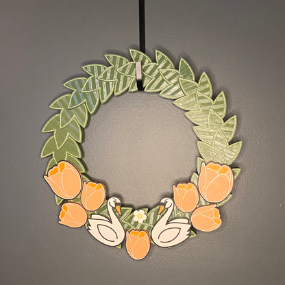 Tulips and Swans Medium Wreath Bundles