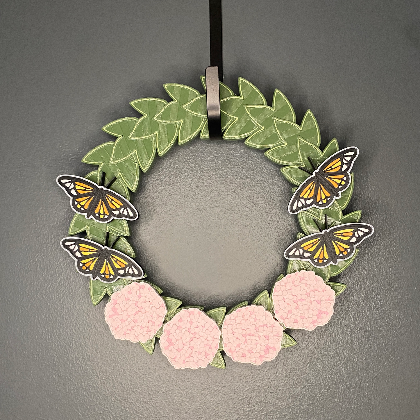 Hydrangeas and Monarch Butterflies Small Wreath Bundles