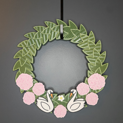 Hydrangeas and Swans Medium Wreath Bundles