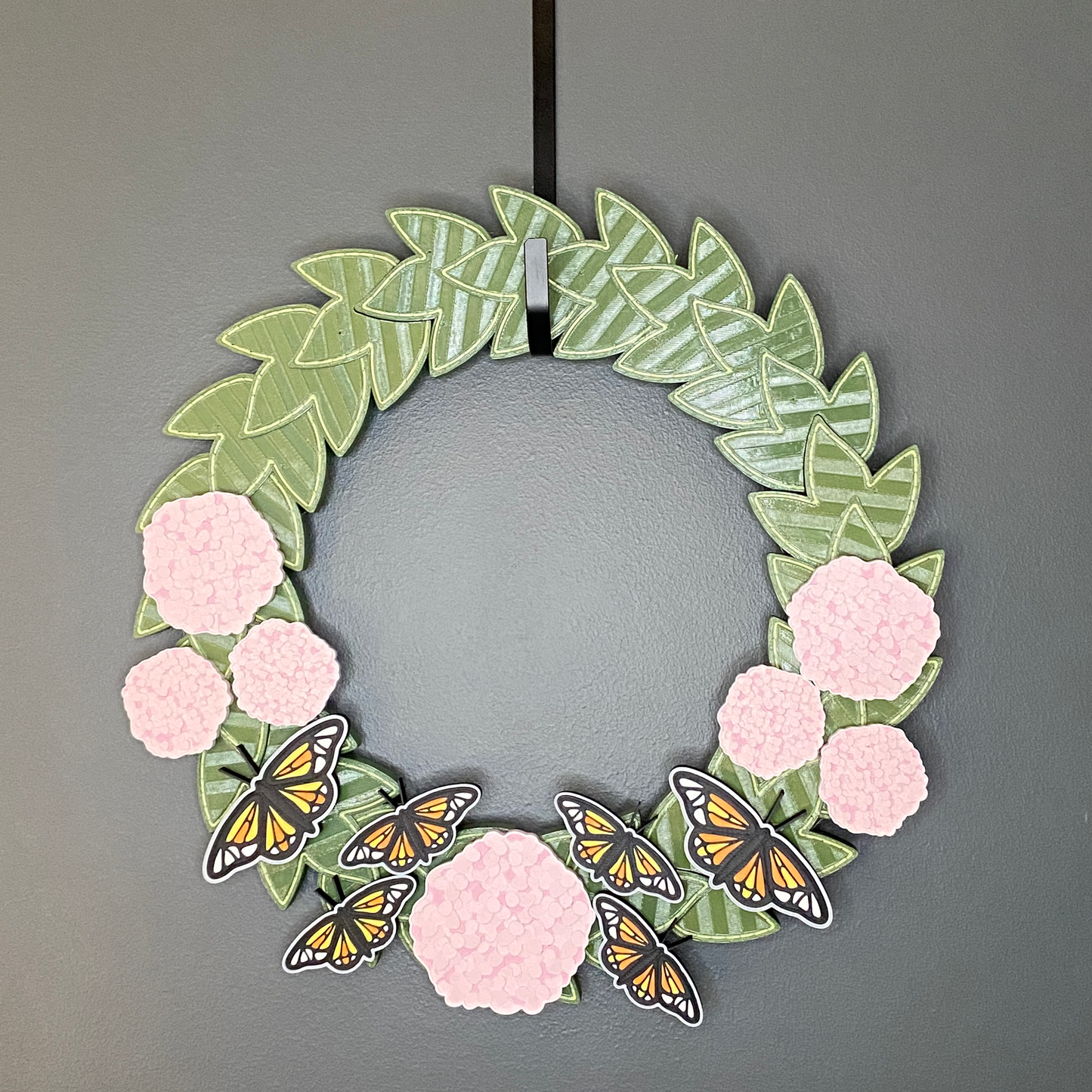 Hydrangeas and Monarchs Medium Wreath Bundles