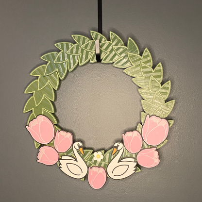 Tulips and Swans Medium Wreath Bundles