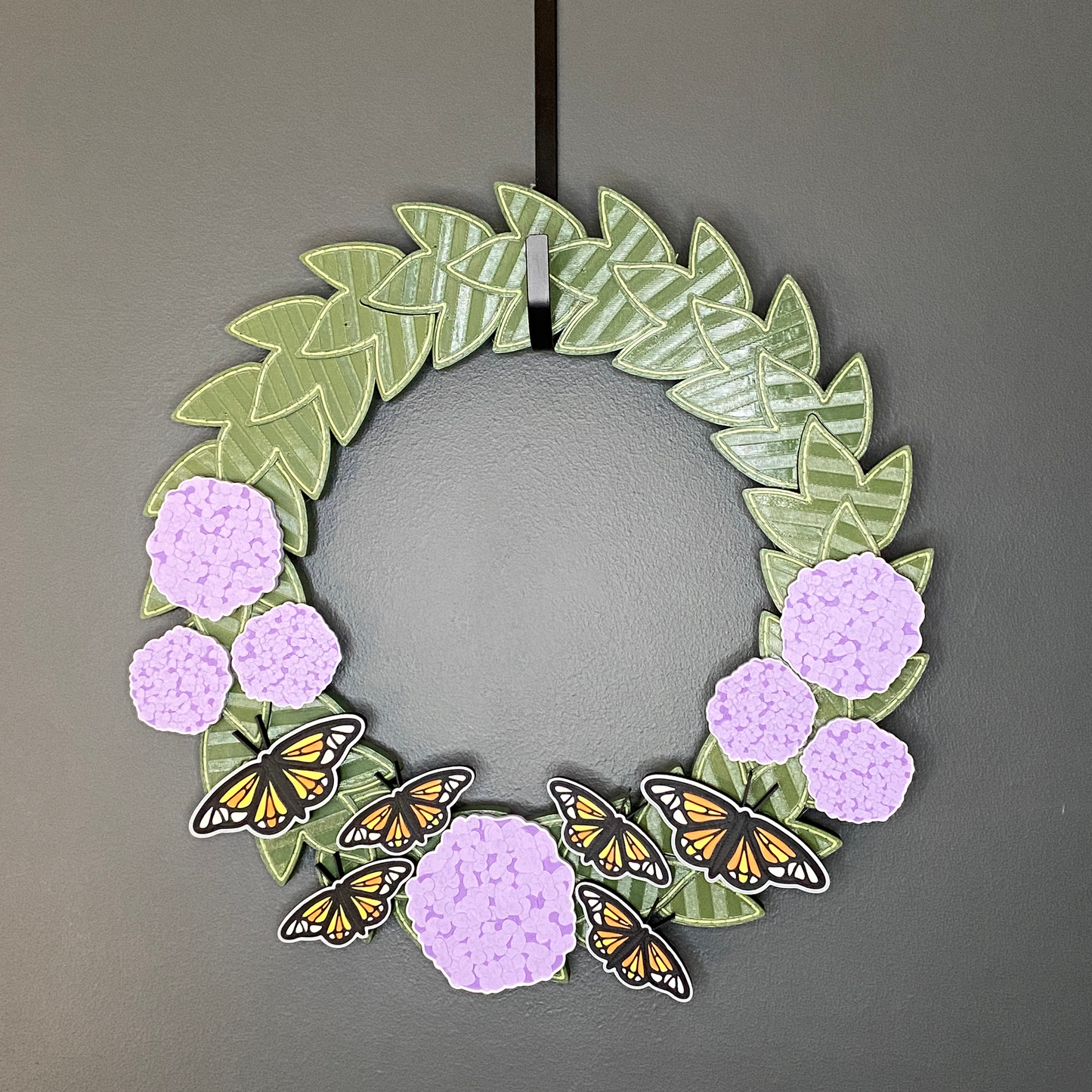Hydrangeas and Monarchs Medium Wreath Bundles