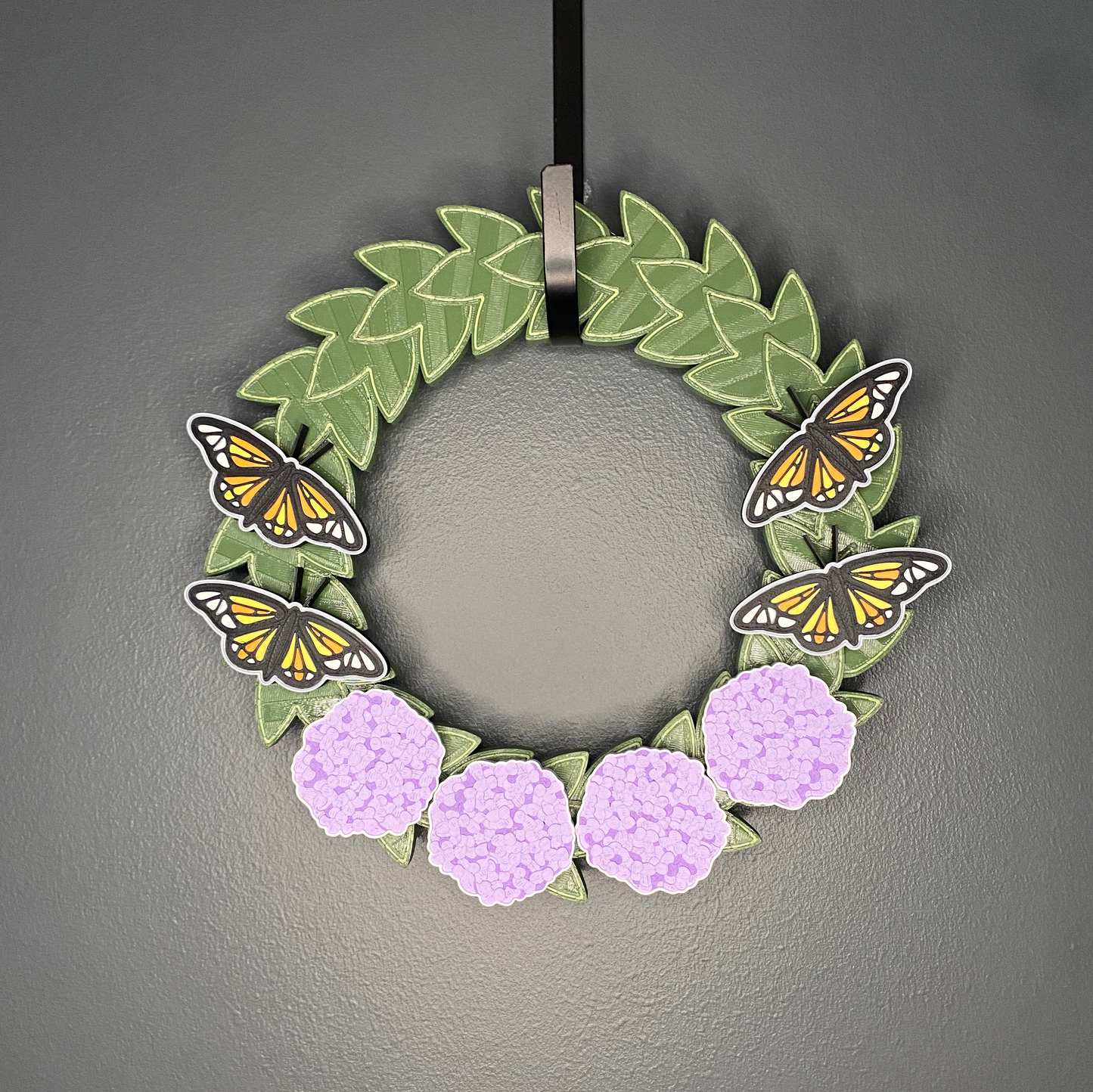 Hydrangeas and Monarch Butterflies Small Wreath Bundles