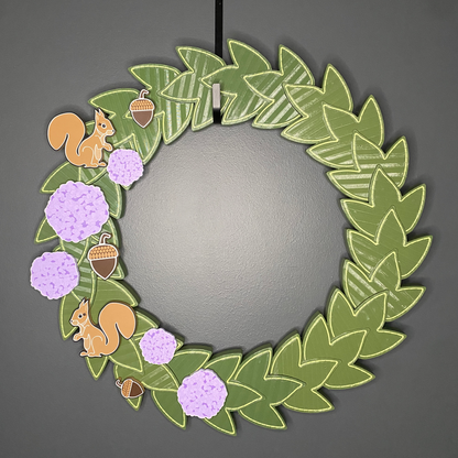Hydrangeas and Squirrels Large Wreath Bundle