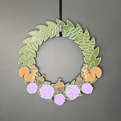 Hydrangeas and Squirrels Medium Wreath Bundles