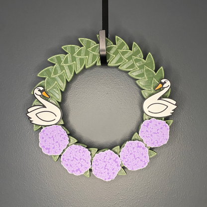 Hydrangeas and Swans Small Wreath Bundles