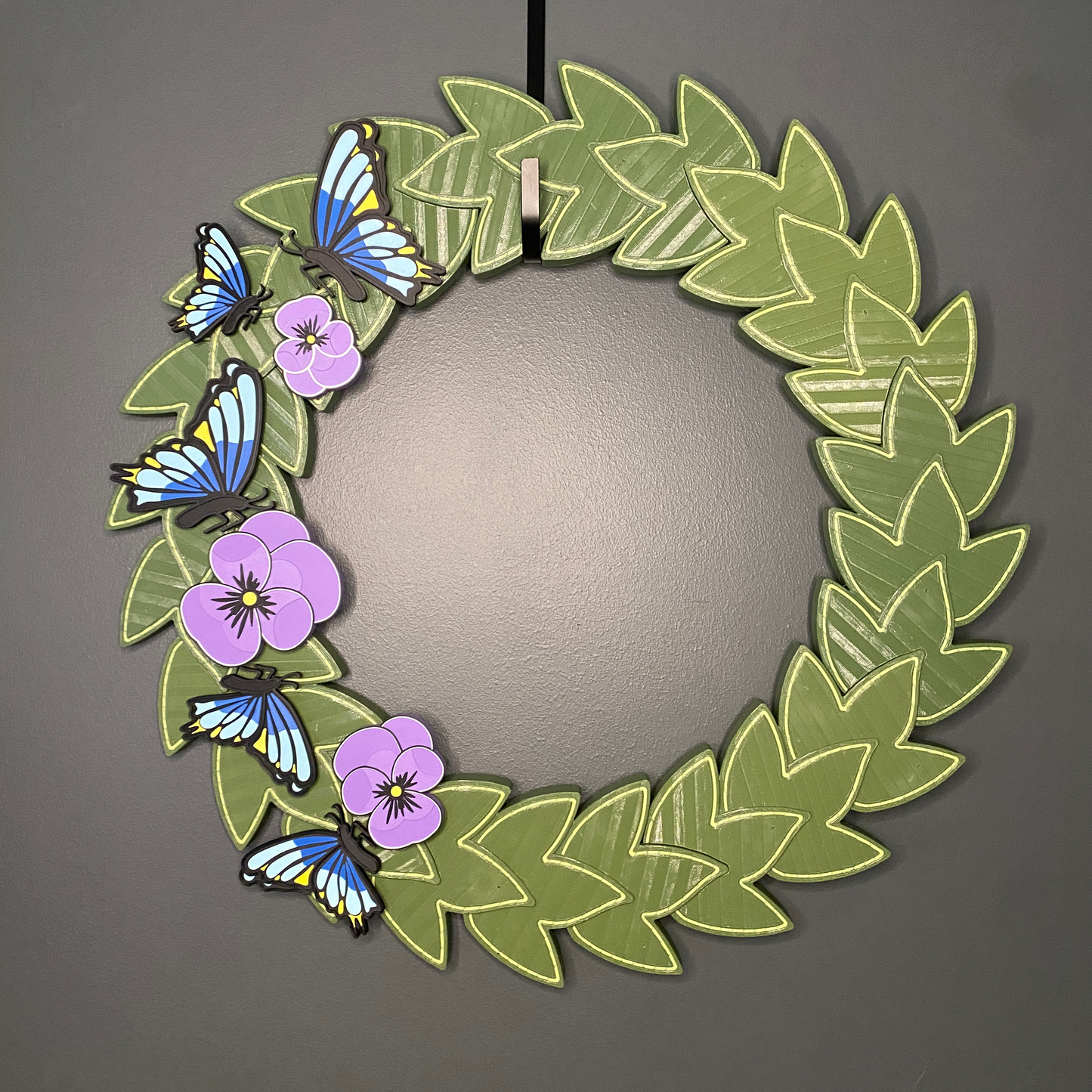 Purple Pansy and Butterflies Large Wreath Bundles