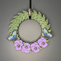 Purple Pansy Flowers and Butterflies Small Wreath Bundles