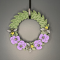Purple Pansy Flowers and Honey Bees Small Wreath Bundle