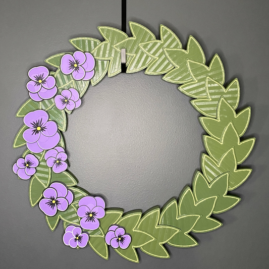 Purple Pansy Flowers Large Wreath Bundle
