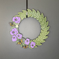 Purple Pansy Flowers with Monarch Butterflies Medium Wreath Bundle