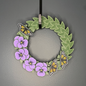 Purple Pansy Flowers and Monarch Butterflies Small Wreath Bundle