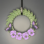 Purple Pansy Flowers and Butterflies Small Wreath Bundles