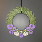 Purple Pansy Flowers and Swans Medium Wreath Bundle