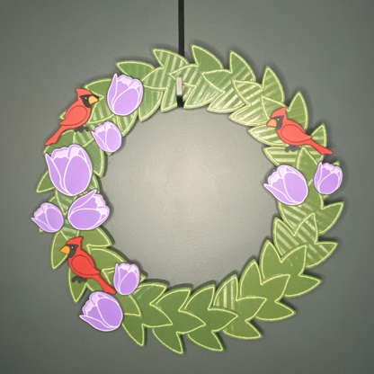 Tulips and Cardinals Large Wreath Bundles