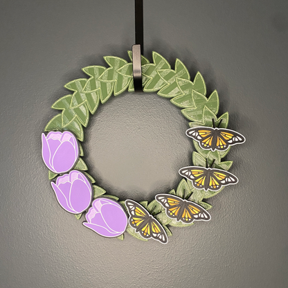 Tulips and Monarch Butterflies Small Wreath Bundles