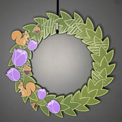 Tulips and Squirrels Large Wreath Bundle