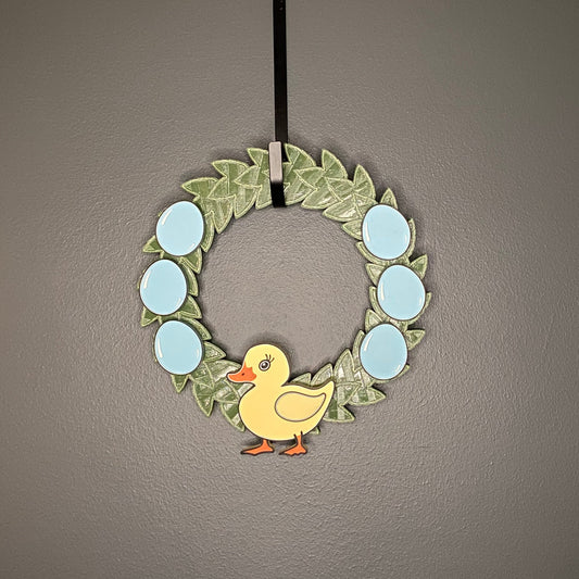 Small Wreath Blue Eggs and Yellow Duck Bundle