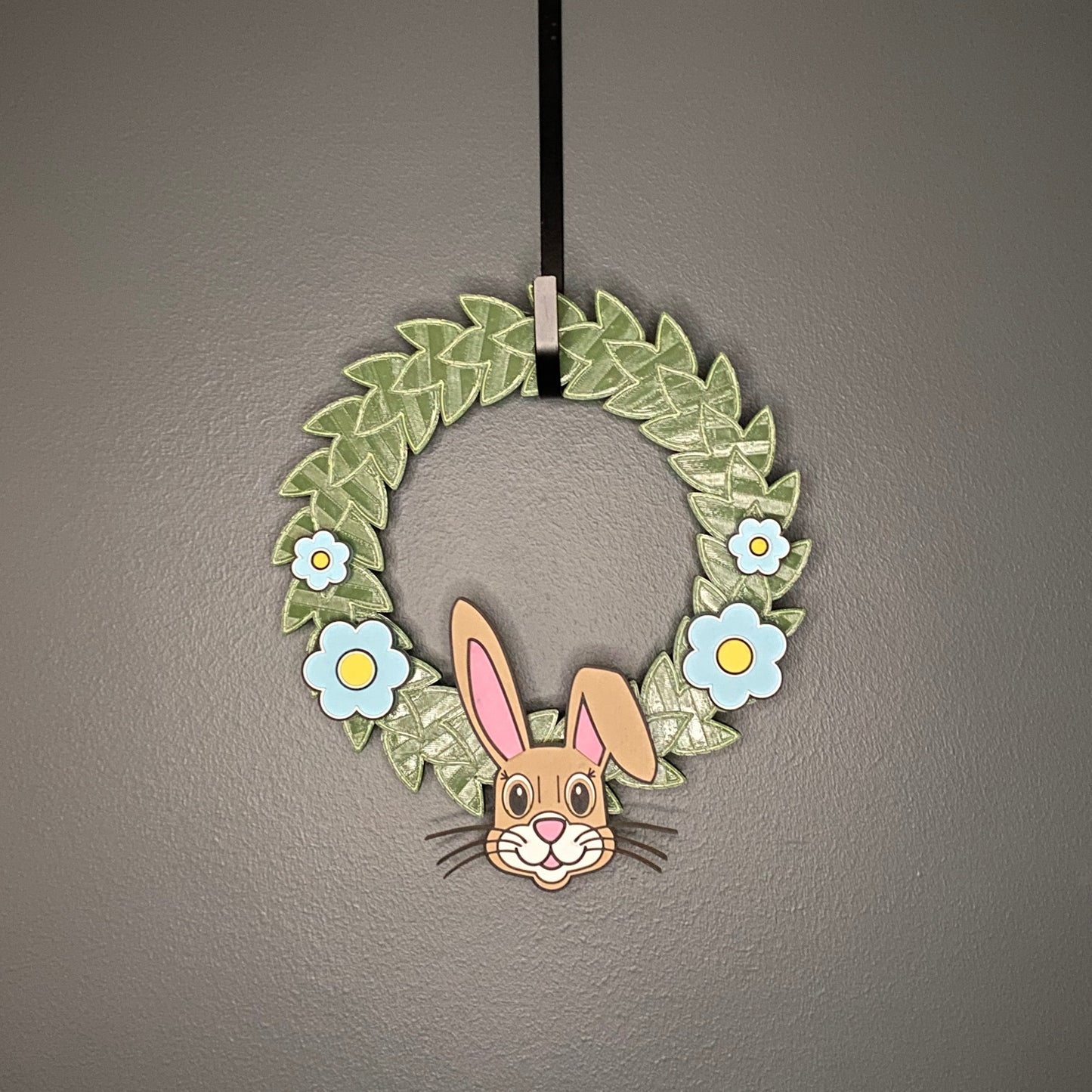 Small Wreath Blue Flowers and Easter Bunny Bundle