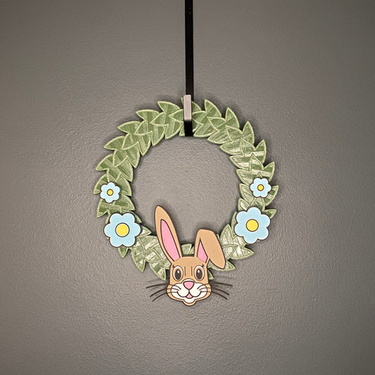 Small Wreath Blue Flowers and Easter Bunny Bundle