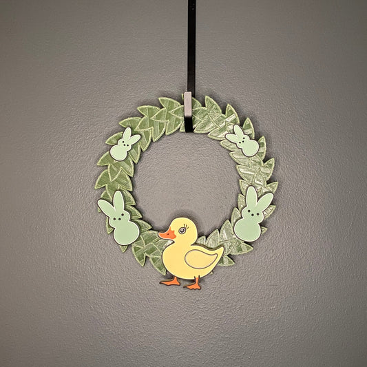 Small Wreath Green Bunnies and Yellow Duck Bundle