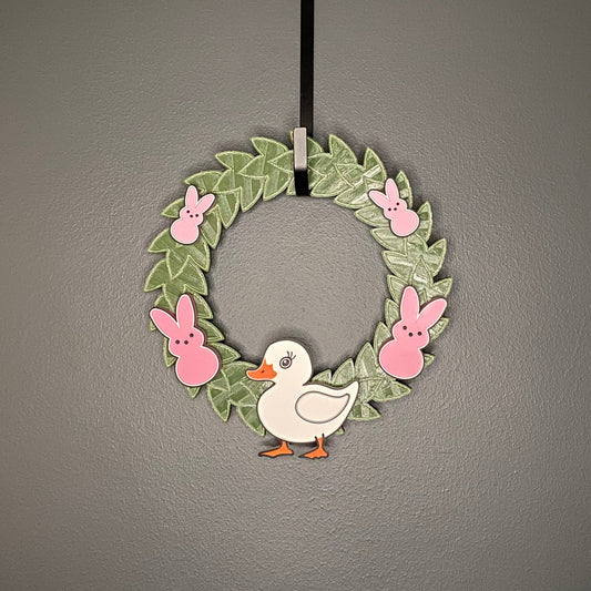 Small Wreath Pink Bunnies and White Duck Bundle