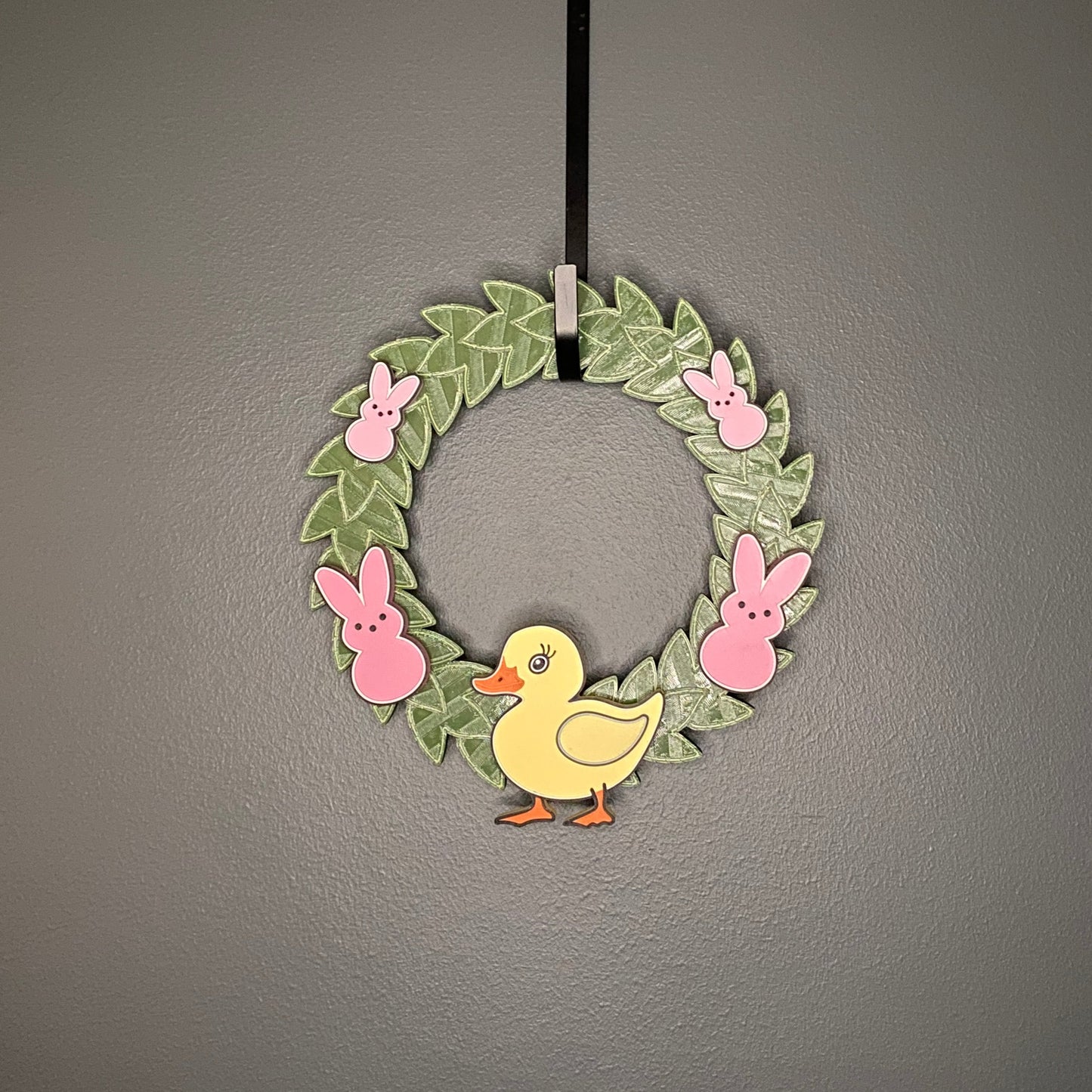 Small Wreath Pink Bunnies and Yellow Duck Bundle