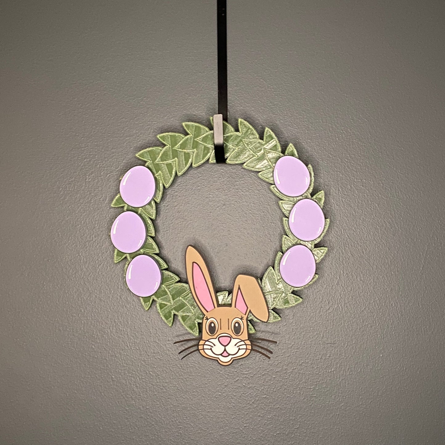 Small Wreath Purple Eggs and Easter Bunny Bundle