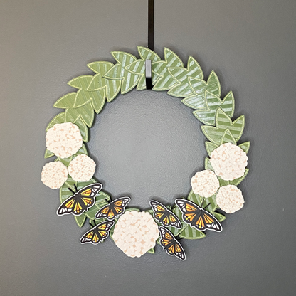 Hydrangeas and Monarchs Medium Wreath Bundles