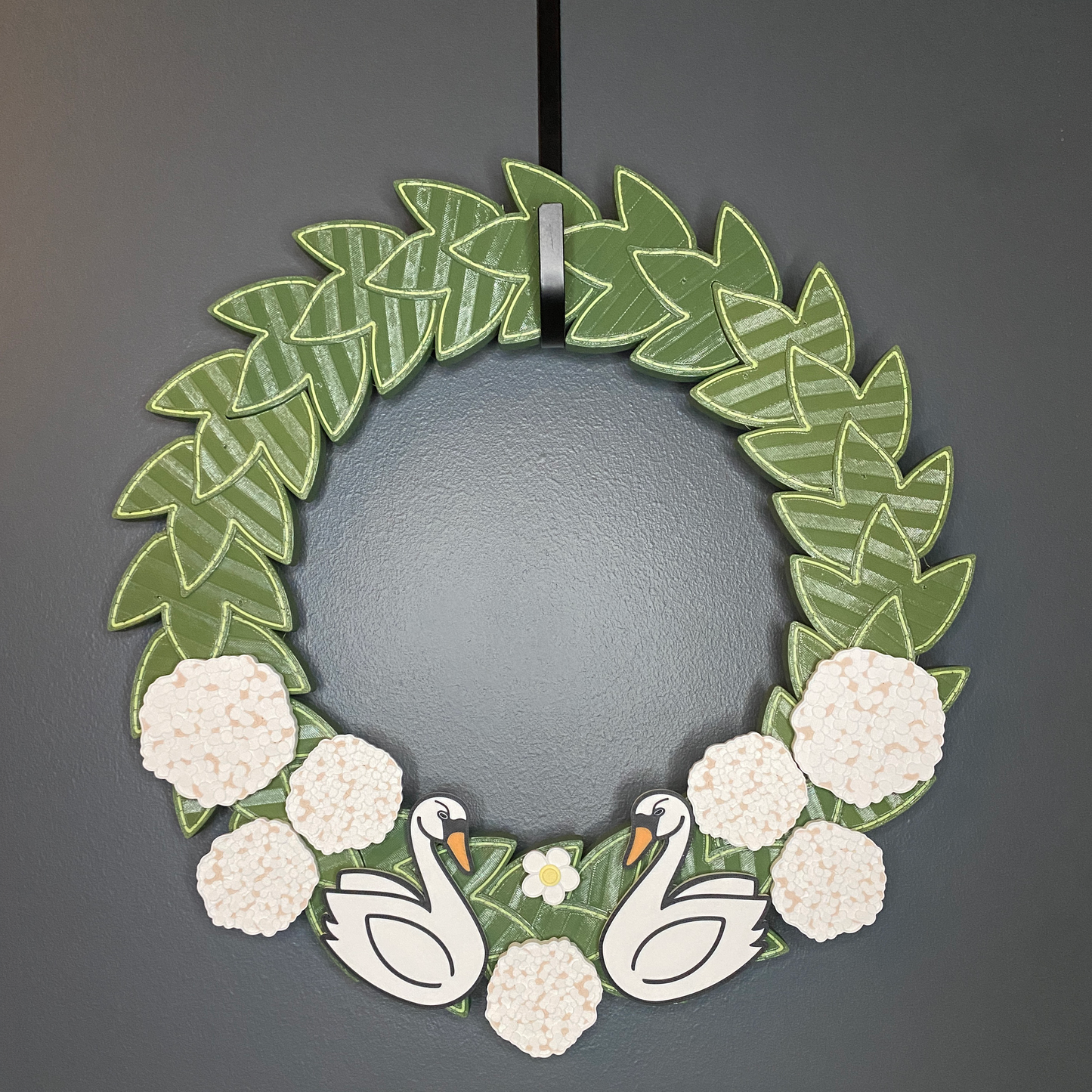Hydrangeas and Swans Medium Wreath Bundles